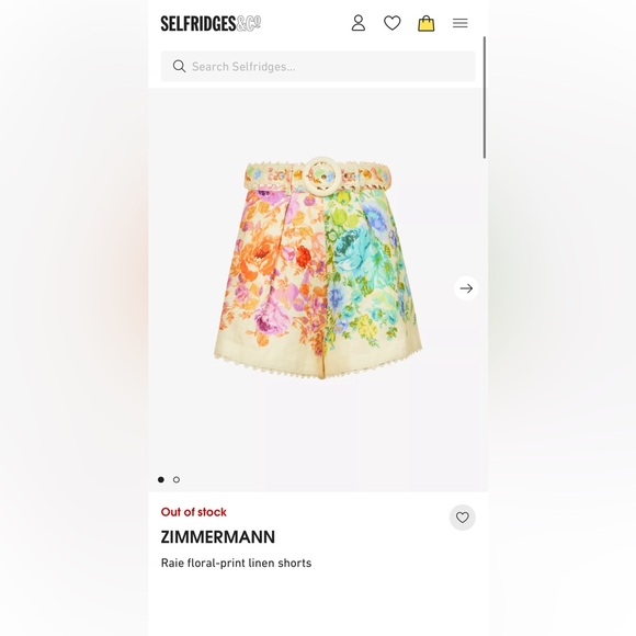 Zimmermann High Waist Floral Shorts - Cream and Multicolor - Picture 4 of 8
